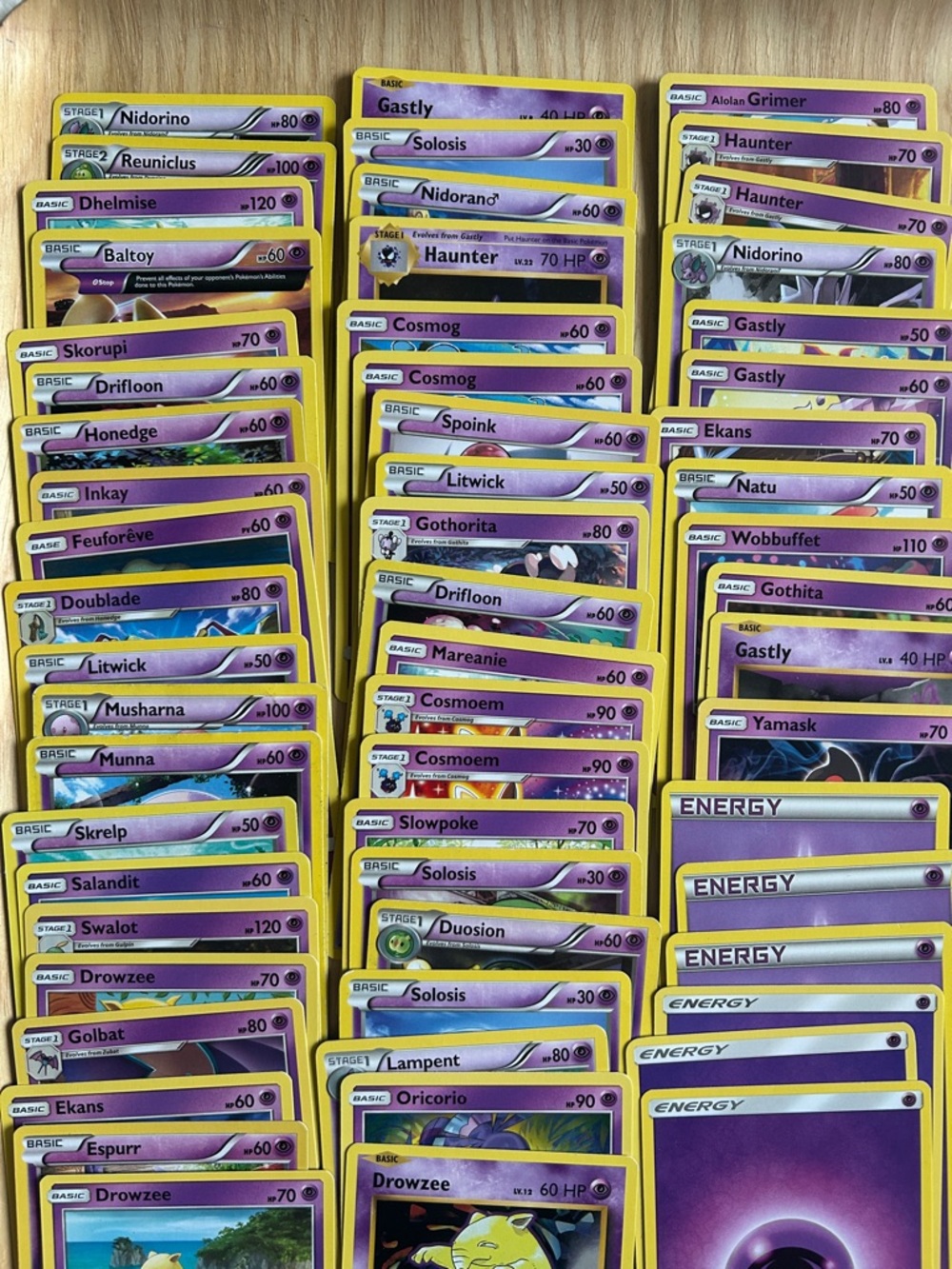 65 Purple Pokémon Collectible Playing and Trading Cards, energy, online codes - Picture 3 of 3